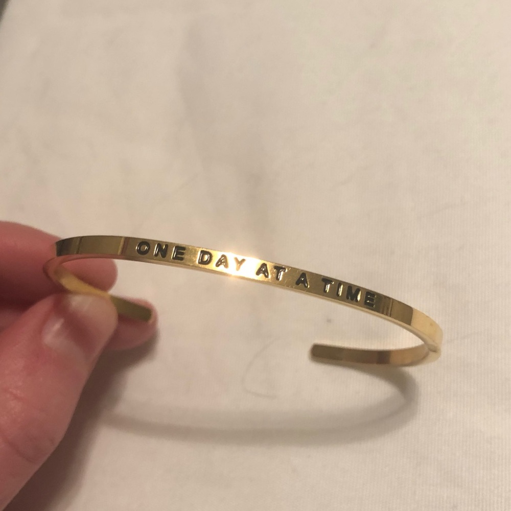 “One Day At A Time” Gold Mantraband Bracelet